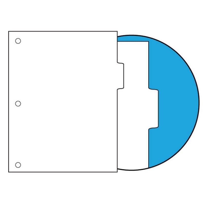 110#, 1/5 Cut Position 2 Blank Indexes, No Copier Mylar on Tab, Uncollated Single Position, 3 HP (Carton of 1250 Tabs)