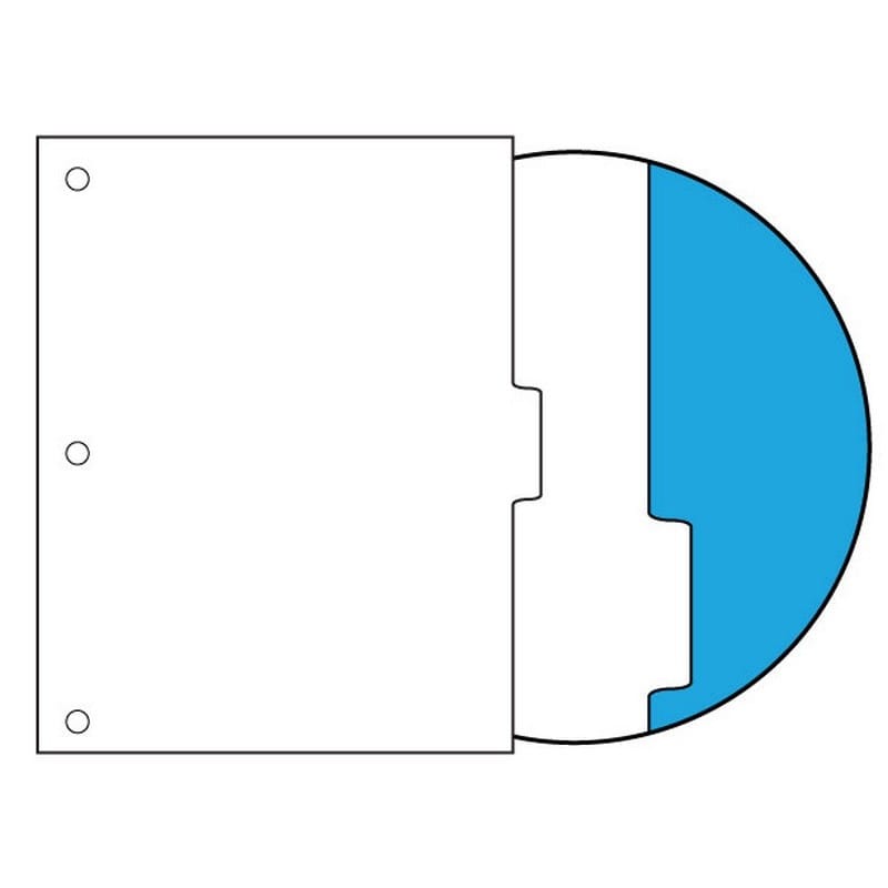 110#, 1/5 Cut Position 3 Blank Indexes, No Copier Mylar on Tab, Uncollated Single Position, 3 HP (Carton of 1250 Tabs)