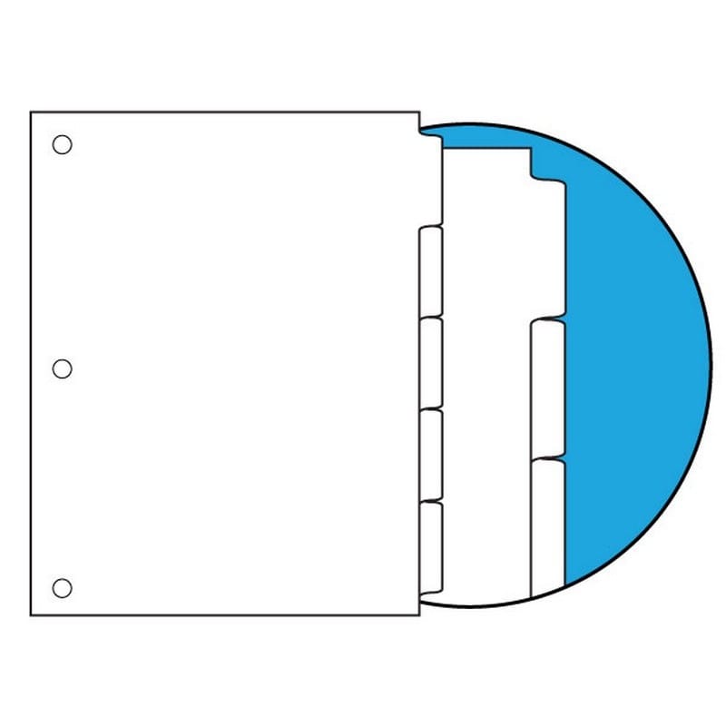 110#, 1/5 Cut Blank Indexes, No Copier Mylar on Tab Area, Uncollated Single Position, 3 hole punch (Carton of 1250 Tabs)