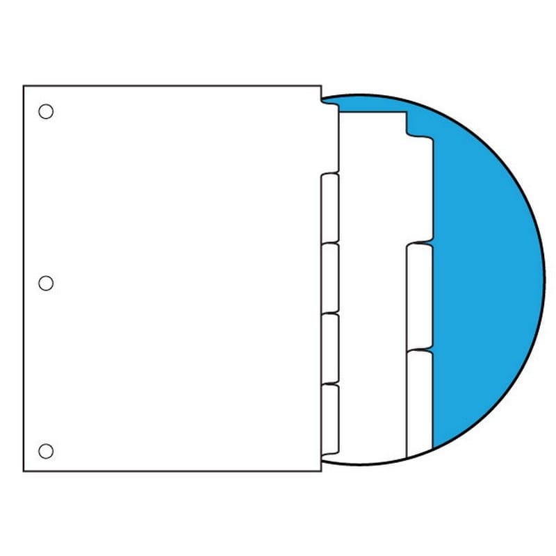 110#, 1/5 Cut, Single Reverse Collated (Backward), No Copier Mylar on Tab Area, 3 Hole Punch (Carton of 1000 Tabs)