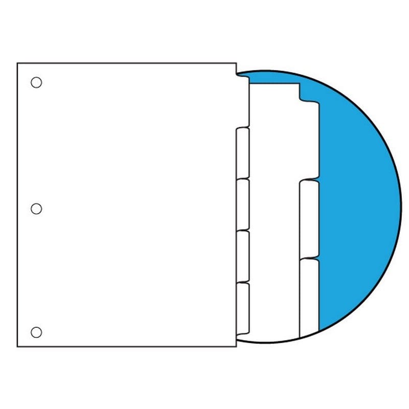 110#, 1/5 Cut Blank Indexes, No Copier Mylar on Tab, Single Reverse Collated (Backward), 3 HP (Carton of 1000 Tabs)