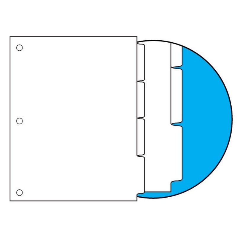 90#, 1/4 Cut Blank Indexes, No Copier Mylar on Tab, Single Reverse Collated (Backward), 3 HP (Carton of 1240 Tabs)