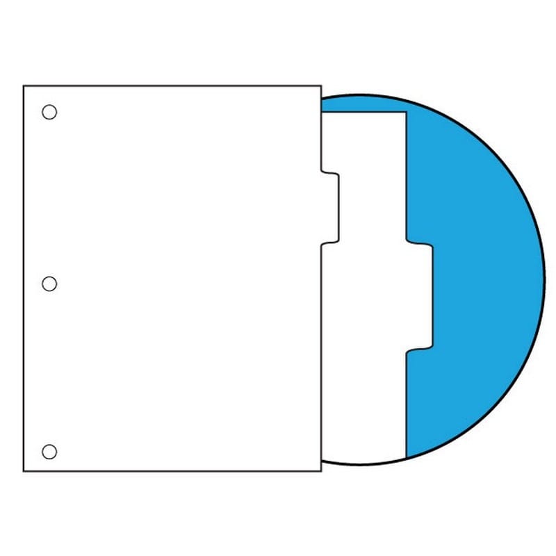 90#, 1/5 Cut Position 2 Blank Indexes, No Copier Mylar on Tab, Uncollated Single Position, 3 HP (Carton of 1250 Tabs)