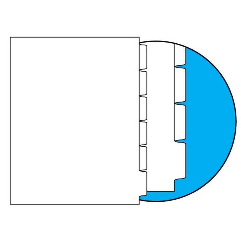 90#, 1/6 Cut, Blank Indexes, No Copier Mylar on Tab Area, Single Reverse Collated (Backward) (Carton of 1260 Tabs)