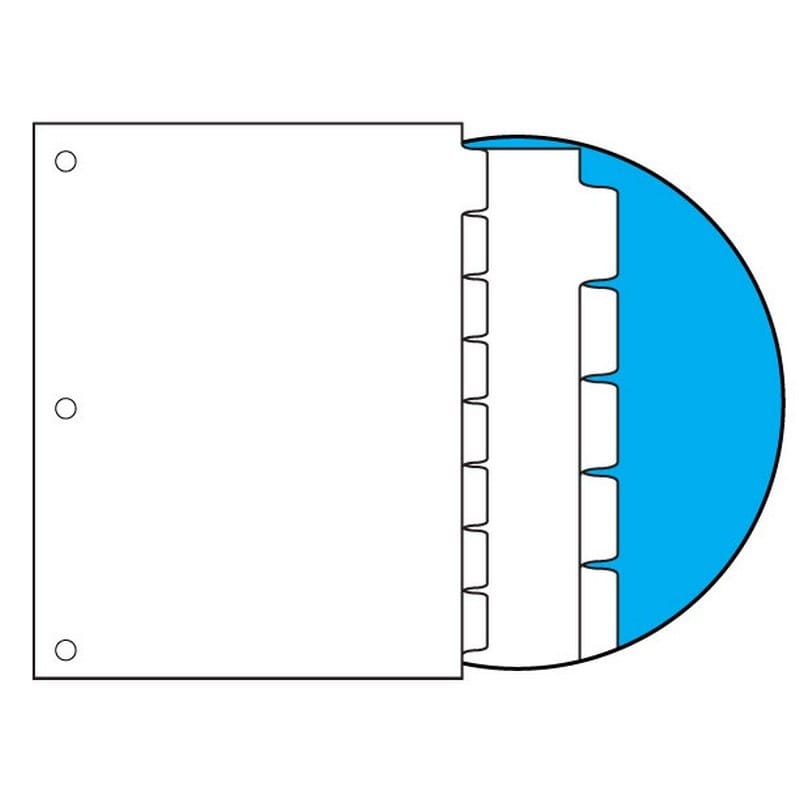 90#, 1/8 Cut Blank Indexes, No Copier Mylar on Tab Area, 3 Hole Punch, Straight Collated (Forward) (Carton of 1280 Tabs)