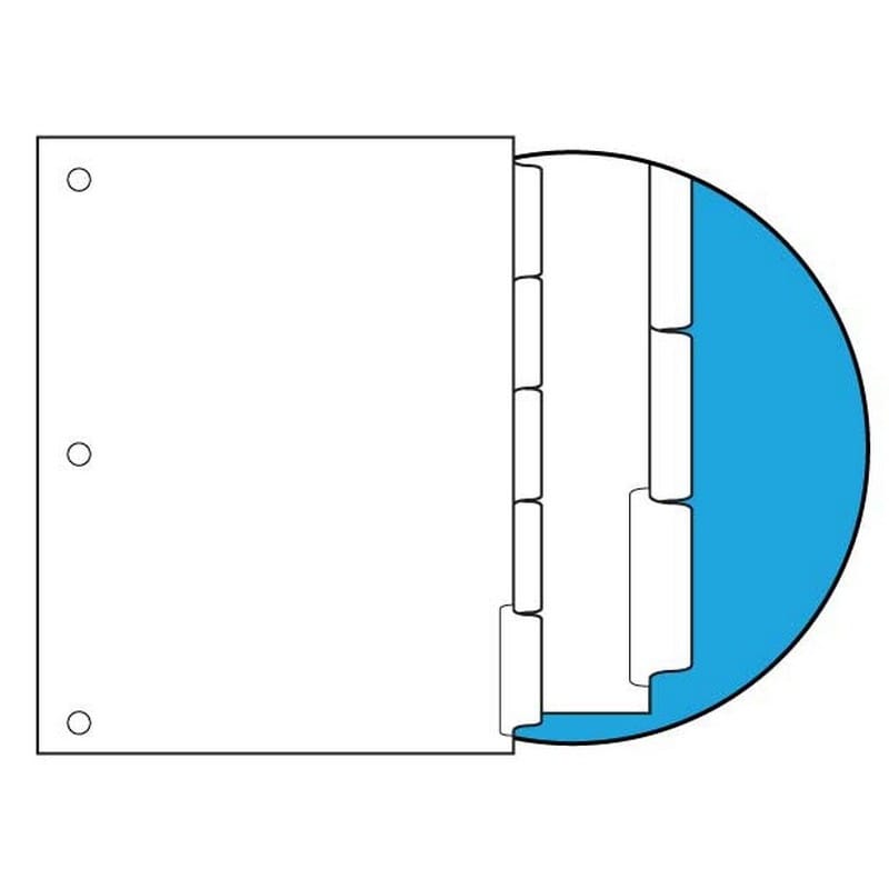 110#, 1/5 Cut Blank Indexes, Clear Copier Mylar on Tab, Single Reverse Collated (Backward), 3 HP (Carton of 1000 Tabs)