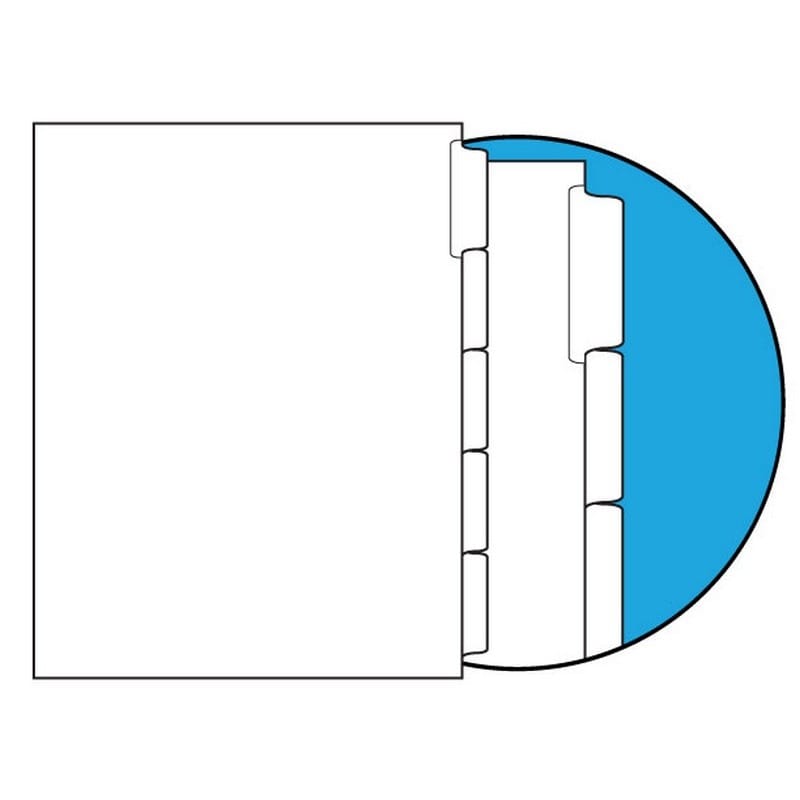 110#, 1/5 Cut, Blank Indexes, Clear Copier Mylar on Tab Area, Straight Collated (Forward) (Carton of 1000 Tabs)