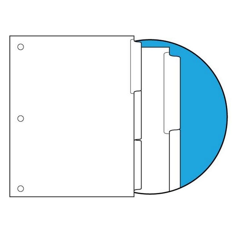 90#, 1/3 Cut Blank Indexes, Clear Copier Mylar on Tab, Straight Collated (Forward), 3 HP (Carton of 1260 Tabs)