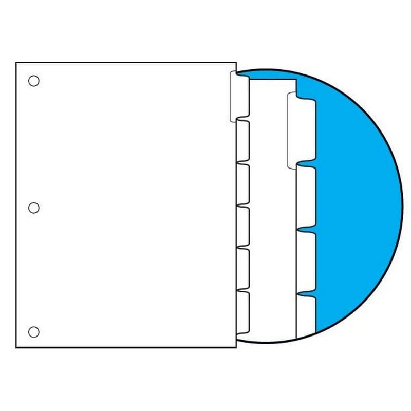 90#, 1/6 Cut Blank Indexes, Clear Copier Mylar on Tab, Straight Collated (Forward), 3 HP (Carton of 1260 Tabs)