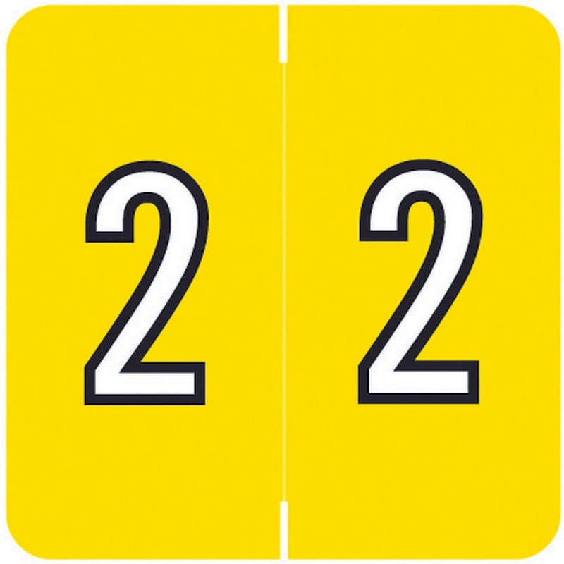 Barkley FNBRM Compatible "2" Numeric Labels, Laminated Stock, 1-1/2" x 1-1/2" Individual Numbers - Roll of 500