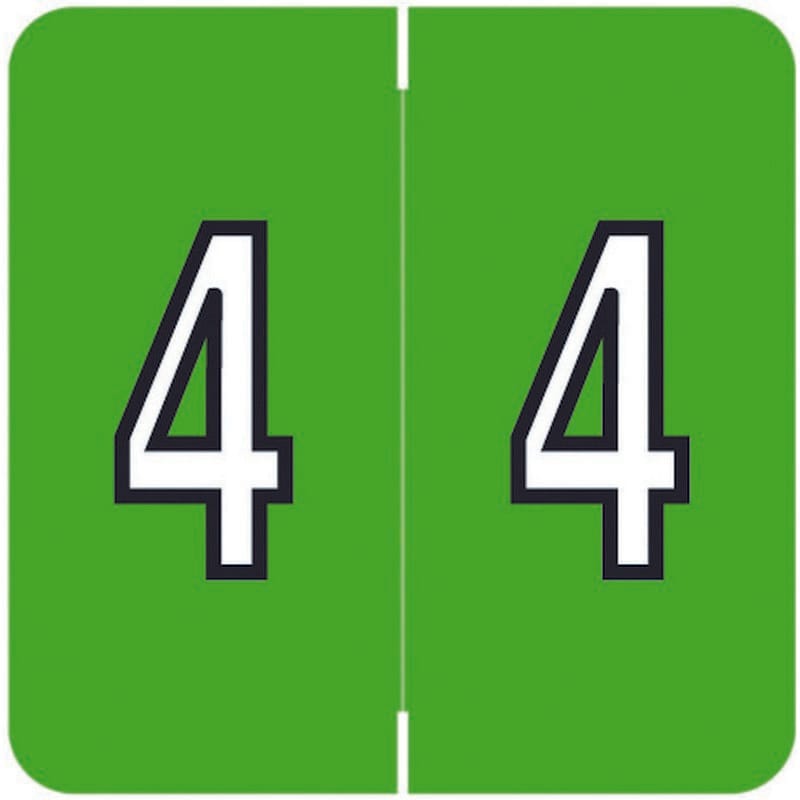 Barkley FNBRM Compatible "4" Numeric Labels, Laminated Stock, 1-1/2" x 1-1/2" Individual Numbers - Roll of 500