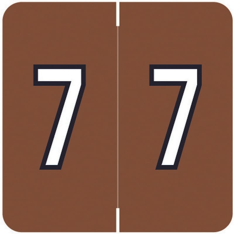 Barkley FNBRM Compatible "7" Numeric Labels, Laminated Stock, 1-1/2" x 1-1/2" Individual Numbers - Roll of 500