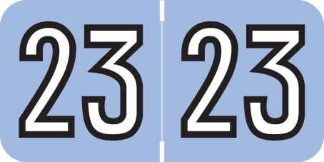 Barkley Compatible "23" Yearband Labels, Laminated Stock 1-1/2" x 3/4" - 500 per Roll