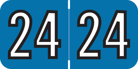 Barkley Compatible "24" Yearband Labels, Laminated Stock 1-1/2" x 3/4" - 500 per Roll