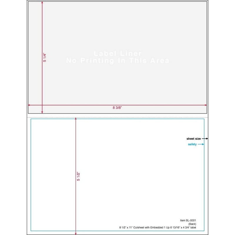 6-13/16" x 4-3/4" (6.8125" x 4.75" ) Integrated Laser Label Form Sheet, 1 Label (Lot of 250) - Image 3