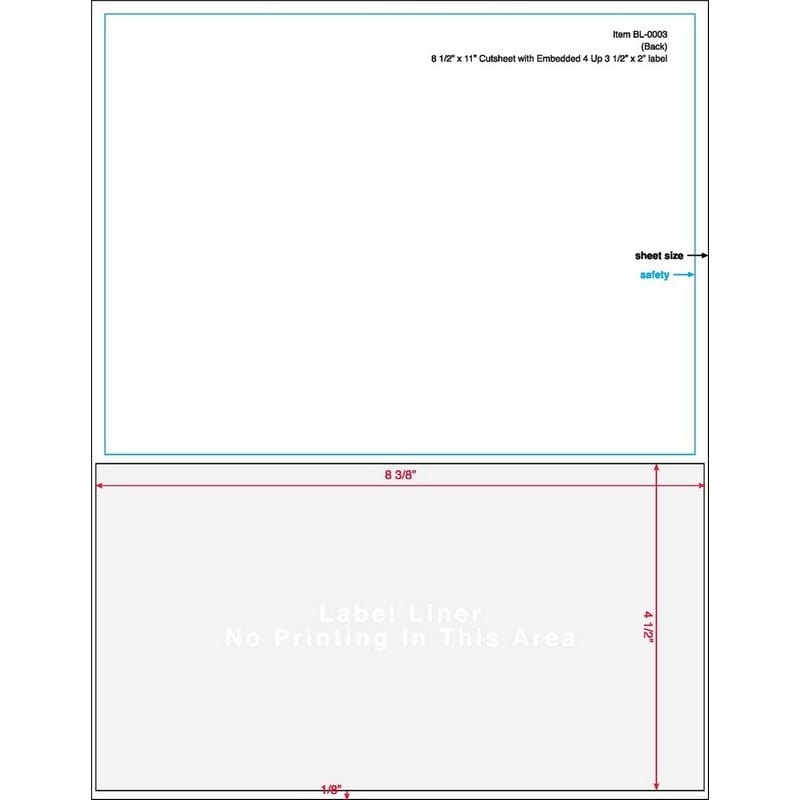 3-1/2" x 2" (3.5" x 2") Integrated Laser Label Form Sheets, 4 Up Labels (Lot of 250) - Image 3