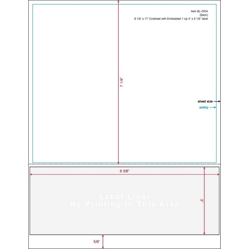 4" x 2-1/2" (4" x 2.5") Integrated Laser Label Form Sheet, 1 Label Left Edge (Carton of 1000) - Image 3