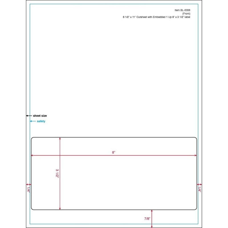 8" x 3-1/2" (8" x 3.5") Integrated Laser Label Form Sheets, 1 Label (Carton of 1000) - Image 2