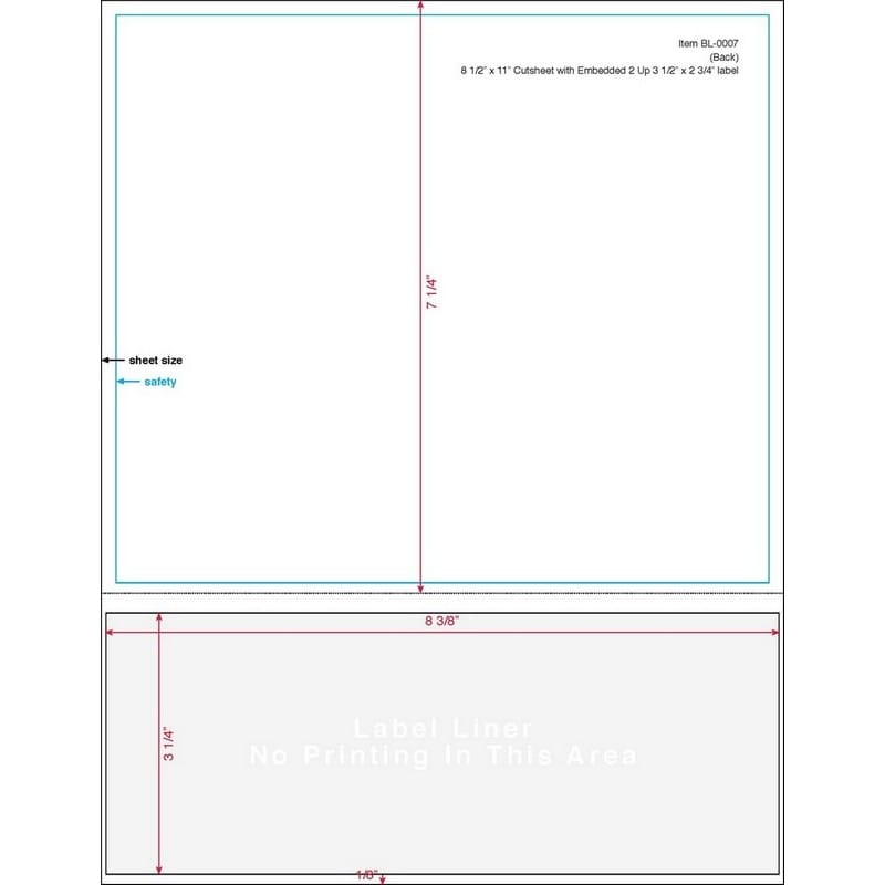 3-1/2" x 2-3/4" (3.5" x 2.75") Integrated Laser Label Form Sheets, 2 Up Labels (Lot of 250) - Image 3