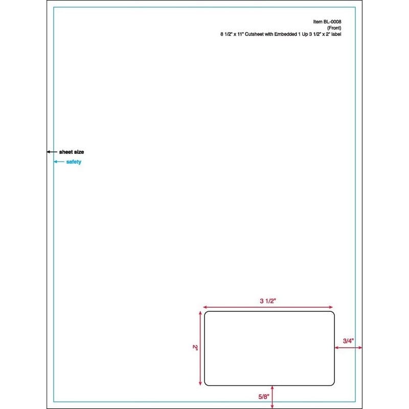 3-1/2" x 2" (3.5" x 2") Integrated Laser Label Form Sheets, 1 Label Right Edge (Carton of 1000) - Image 2