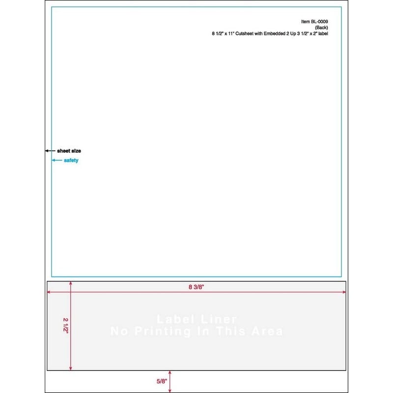 3-1/2" x 2" (3.5" x 2") Integrated Laser Label Form Sheets, 2 Up Labels (Carton of 1000) - Image 3
