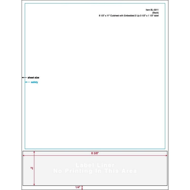 3-1/2" x 1-1/2" (3.5" x 1.5") Integrated Laser Label Form Sheets, 2 Up Labels (Carton of 1000) - Image 3