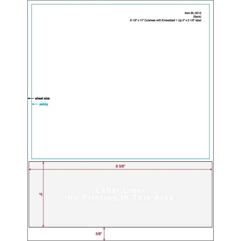 4" x 2-1/2" (4" x 2.5") Integrated Laser Label Form Sheet, 1 Label Right Edge (Carton of 1000) - Image 3