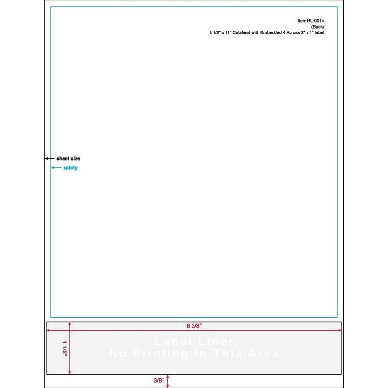 2" x 1" Integrated Laser Label Form Sheets, 4 Across Labels (Carton of 1000) - Image 3