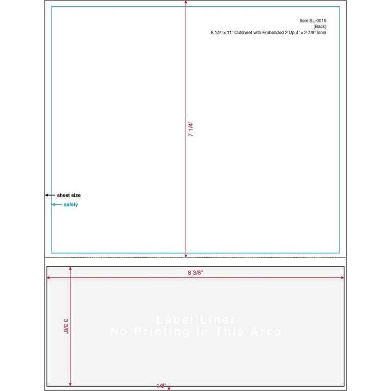 4" x 2-7/8" (4" x 2.875") Integrated Laser Label Form Sheet, 2 Up Labels (Carton of 1000) - Image 3