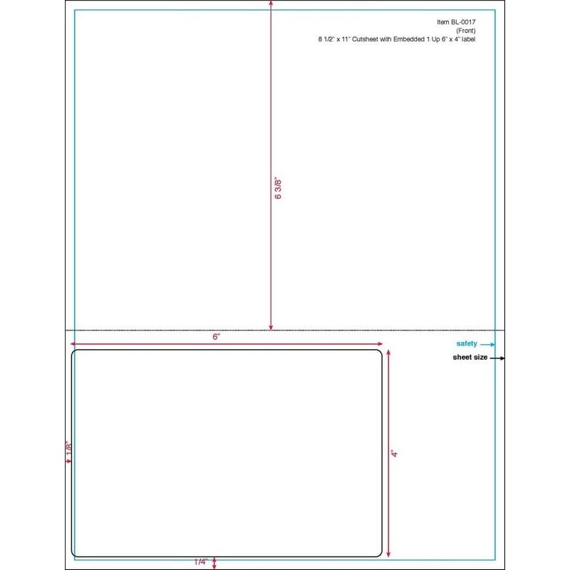 6" x 4" Integrated Laser Label Form Sheets, 1 Label (Lot of 250) - Image 2