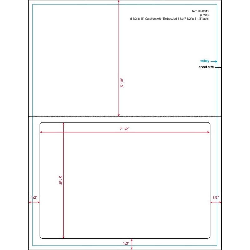 7-1/2" x 5-1/8" (7.5" x 5.125") Integrated Laser Label Form Sheets, 1 Label (Lot of 250) - Image 2