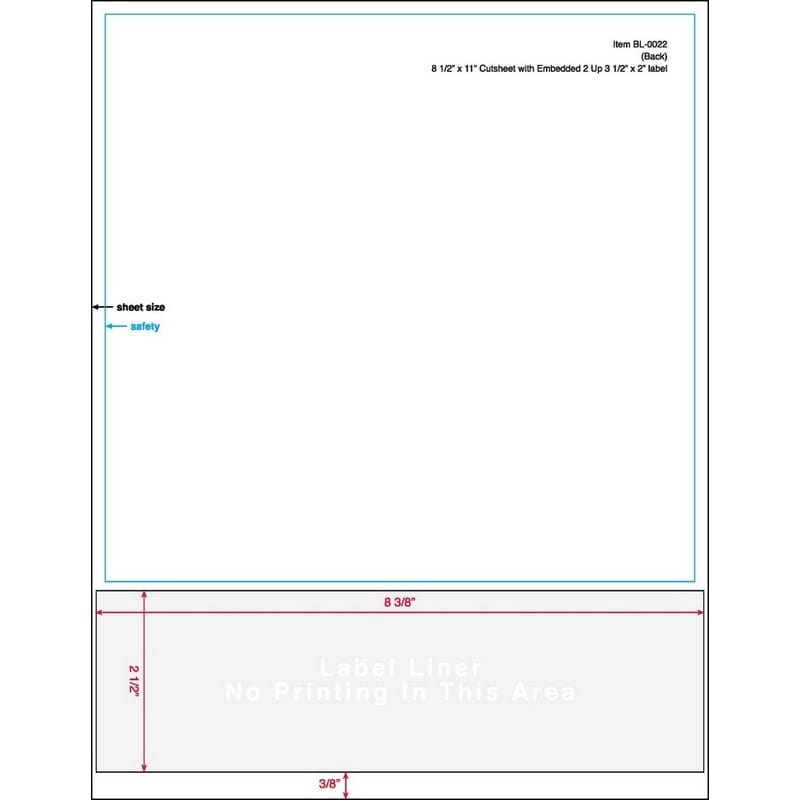 3-1/2" x 2" (3.5" x 2") Integrated Laser Label Form Sheets, 2 Up Labels (Carton of 1000) - Image 3