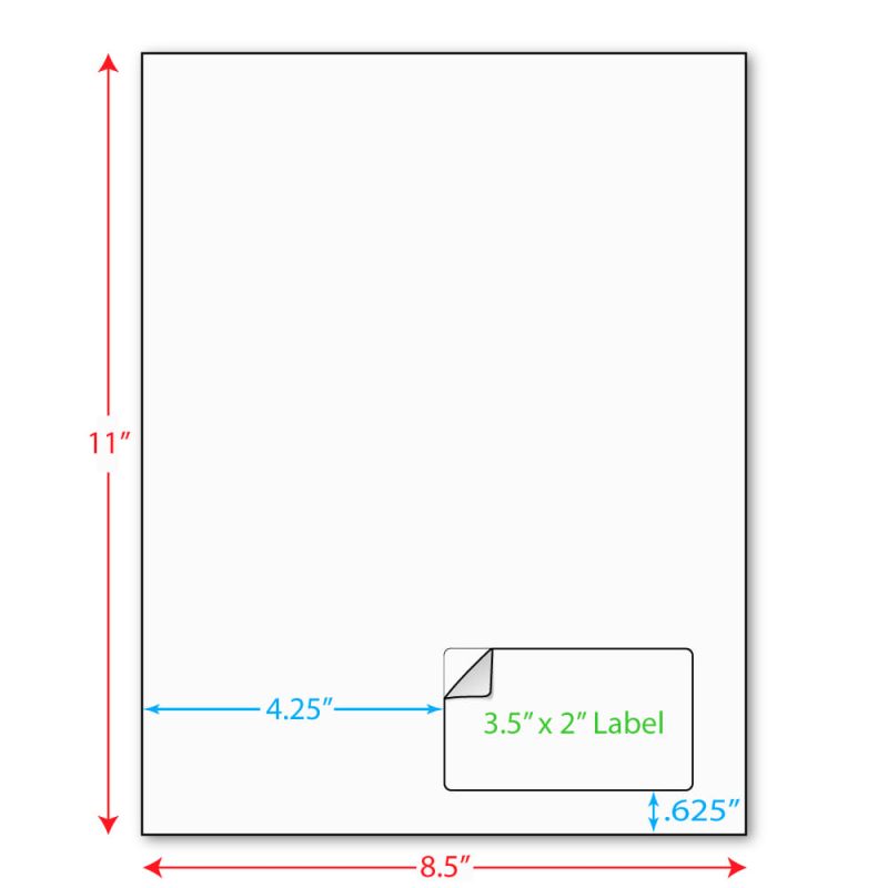 3-1/2" x 2" (3.5" x 2") Integrated Laser Label Form Sheets, 1 Label Right Edge (Carton of 1000)