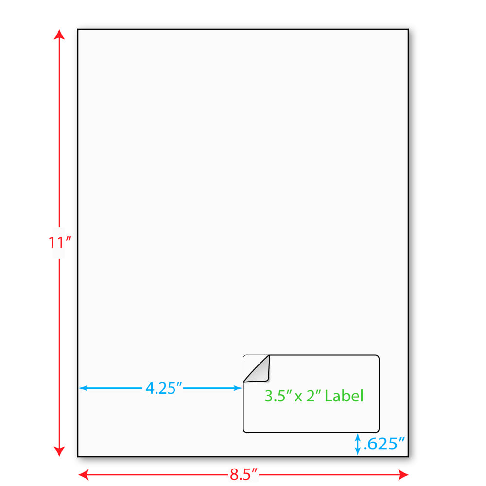 3-1/2" x 2" (3.5" x 2") Integrated Laser Label Form Sheets, 1 Label Right Edge (Carton of 1000)