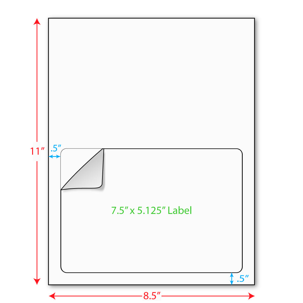 7.5 x 5.125 Integrated Label Form Sheets, Laser, 1 Label per Sheet (Carton of 1,000)