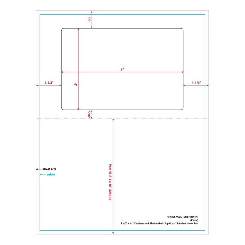 6" x 4" ShipStation Integrated Laser Label Form Sheet, 1 Label (Carton of 1000)