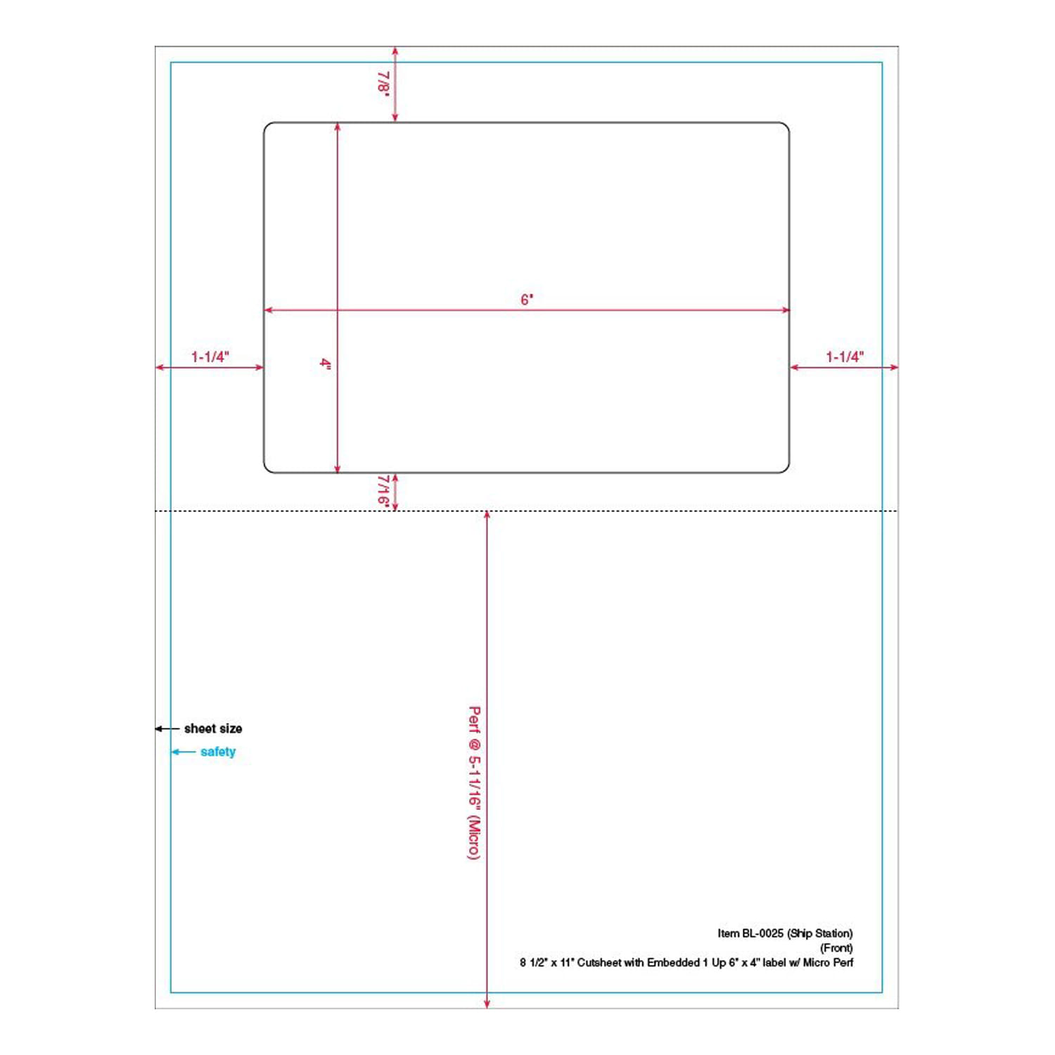 6" x 4" ShipStation Integrated Laser Label Form Sheet, 1 Label (Carton of 1000)
