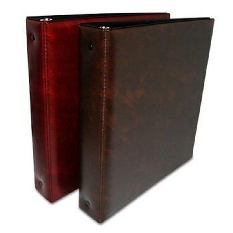 Prestige Leather-Print Padded Album 1-1/2" O-Ring - Deep Red (Pack of 1)