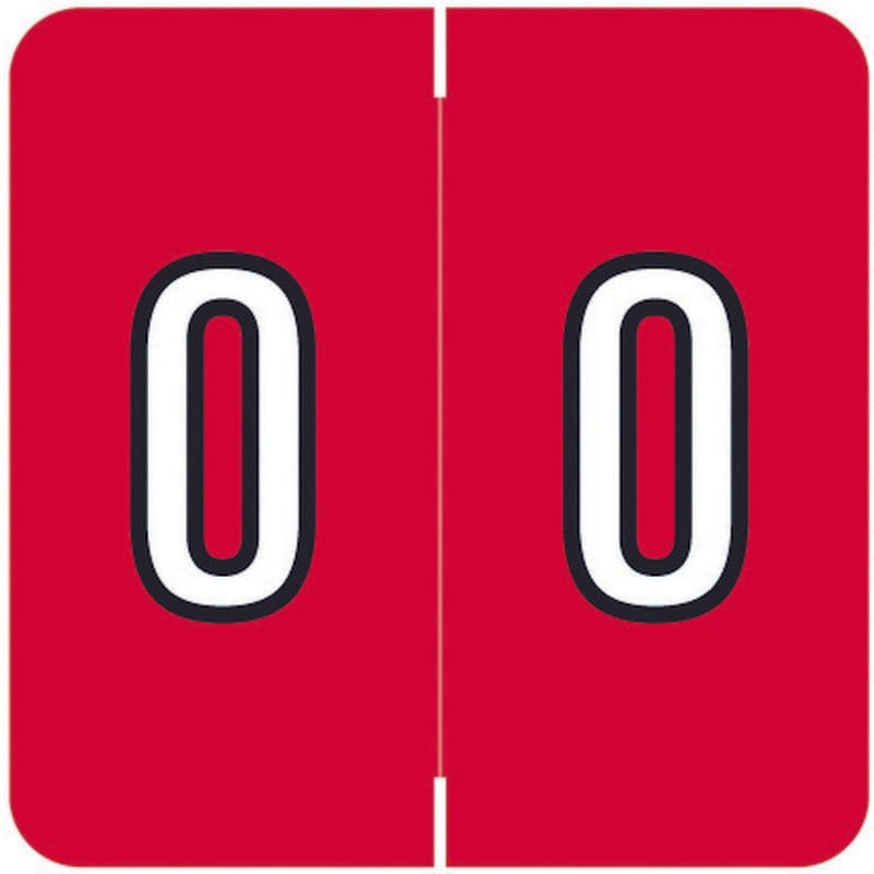 Barkley FNDBM Compatible "0" Numeric Labels, Laminated Stock, 1-1/2" x 1-1/2" Individual Numbers - Roll of 500