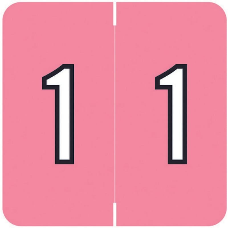 Barkley FNDBM Compatible "1" Numeric Labels, Laminated Stock, 1-1/2" x 1-1/2" Individual Numbers - Roll of 500