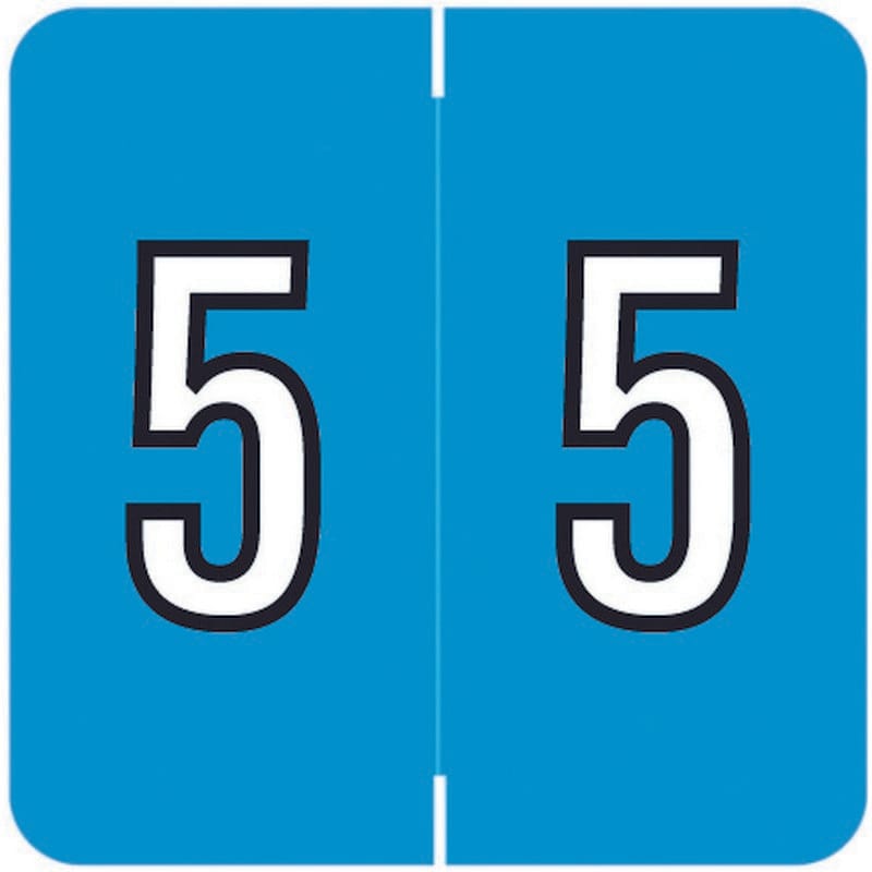 Barkley FNDBM Compatible "5" Numeric Labels, Laminated Stock, 1-1/2" x 1-1/2" Individual Numbers - Roll of 500