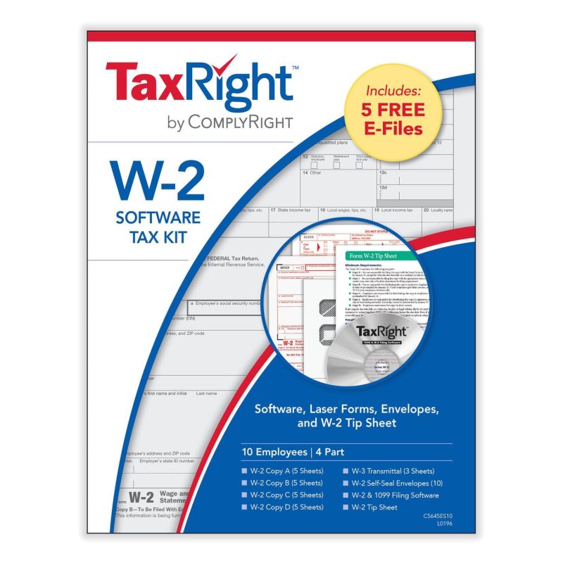 4-Part W-2 Kits with TaxRight Software (10 Employees)