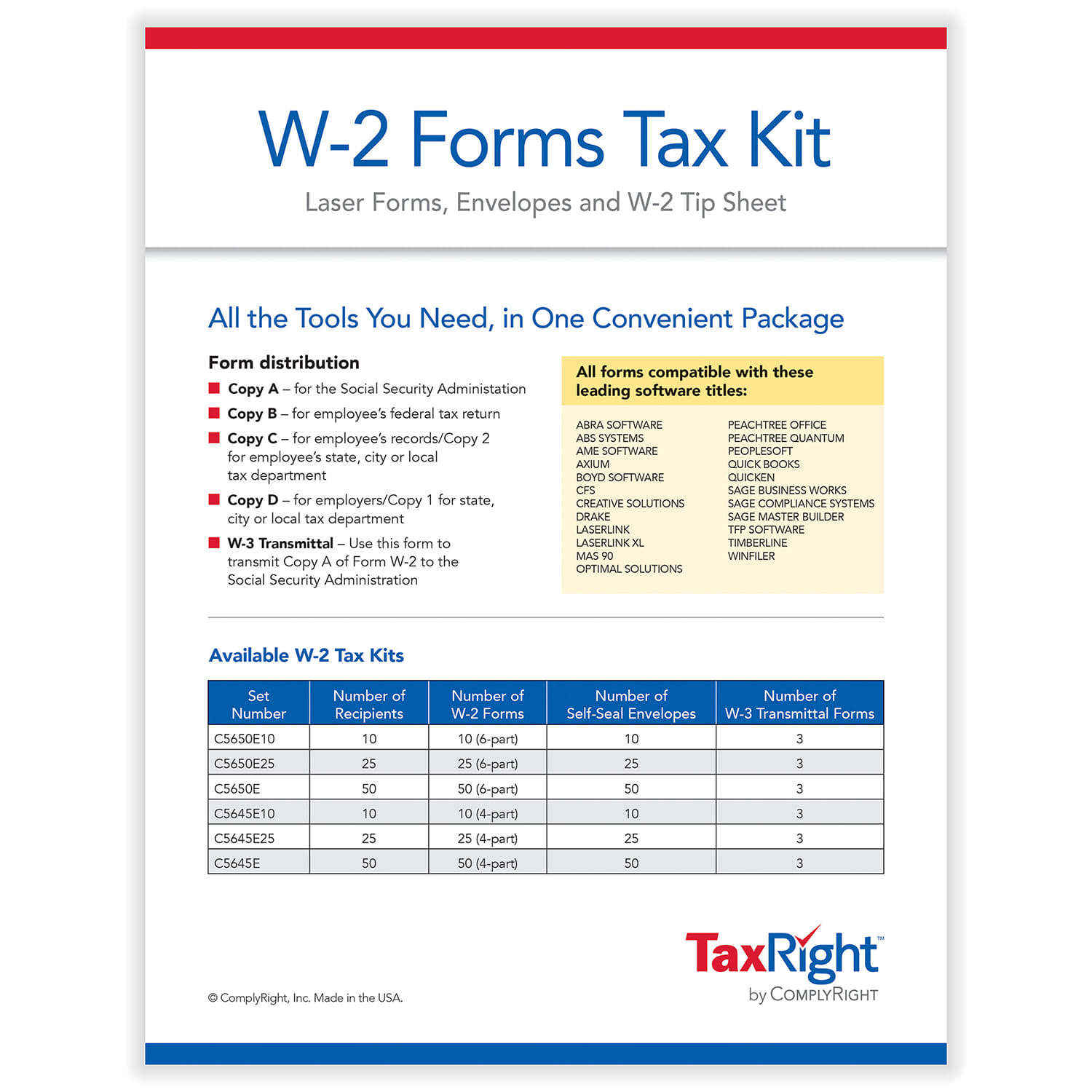 4-Part W-2 Kits (50 Employees) - Image 2