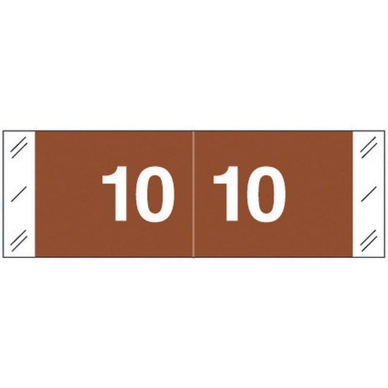 Tabbies 11850 Compatible Numeric "10" Labels, Laminated Stock, 1/2" X 1-1/2" Individual Numbers - Roll of 500