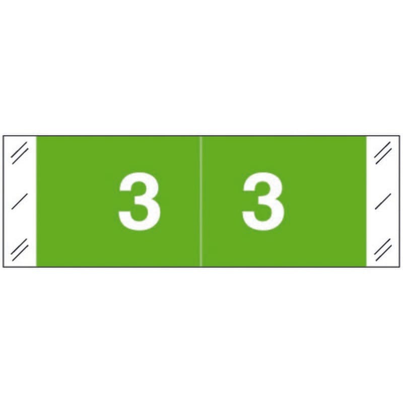 Tabbies 11850 Compatible Numeric "3" Labels, Laminated Stock, 1/2" X 1-1/2" Individual Numbers - Roll of 500