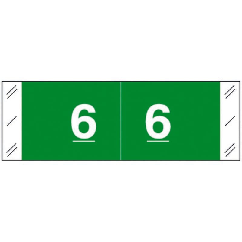 Tabbies 11850 Compatible Numeric "6" Labels, Laminated Stock, 1/2" X 1-1/2" Individual Numbers - Roll of 500