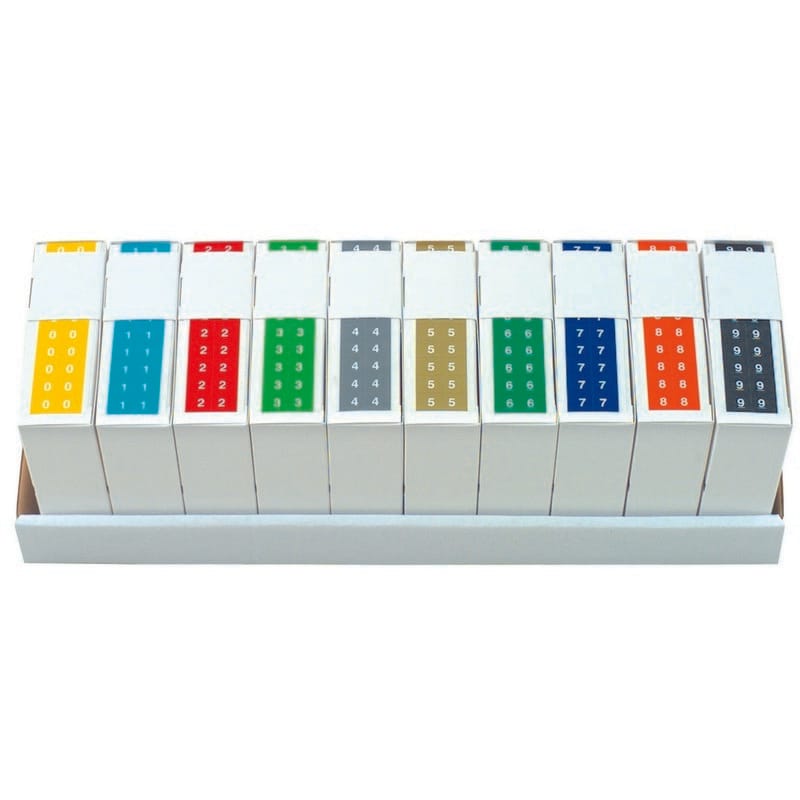 Tabbies 11850 Compatible "0-12" Numeric Labels, Laminated Stock, 1/2" X 1-1/2" Individual Numbers - Roll of 500