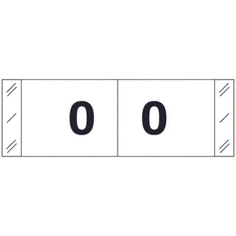 Tabbies 11830 Compatible Numeric "0" Labels, Laminated Stock, 1/2" X 1-1/2" Individual Numbers - Roll of 500