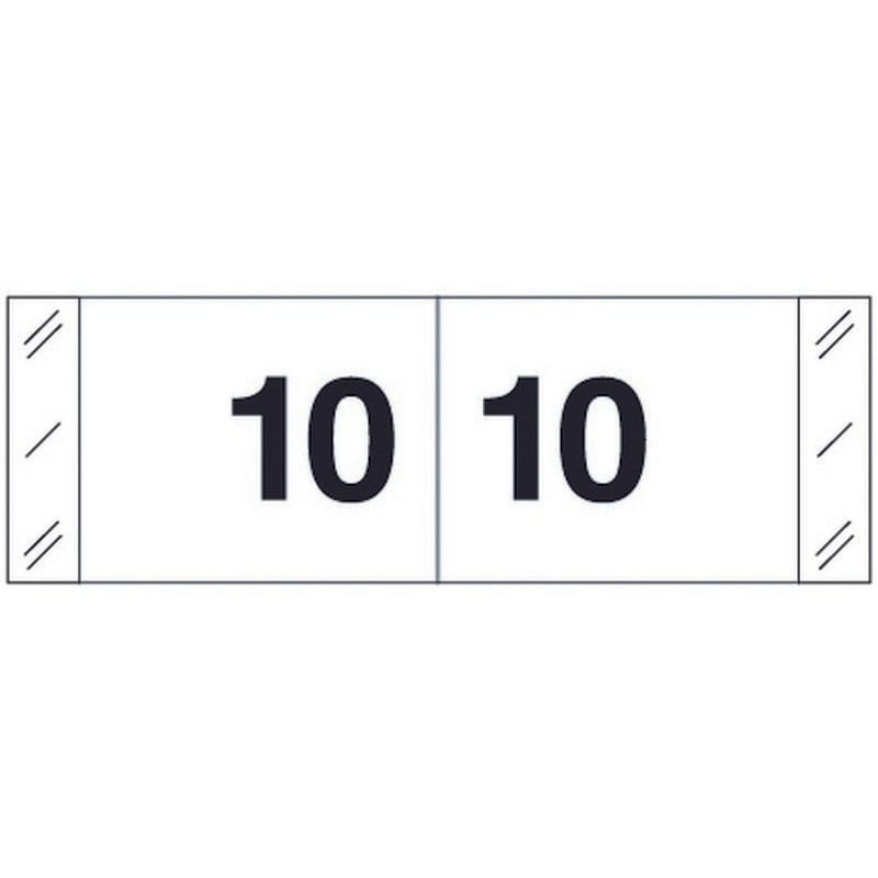 Tabbies 11830 Compatible Numeric "10" Labels, Laminated Stock, 1/2" X 1-1/2" Individual Numbers - Roll of 500