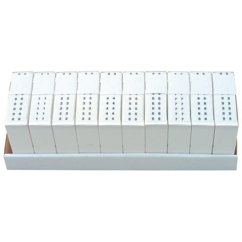Tabbies 11830 Compatible "0-9" Numeric Labels, Laminated Stock, 1/2" X 1-1/2" Complete Set - 10 Rolls of 500